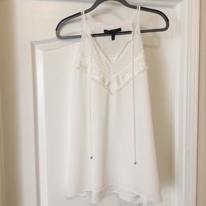 White House Black Market White Flowy Tank